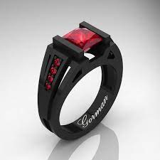 Mens Modern 14k Black Gold 2 0 Carat Princess By Gormandesigns Black Hills Gold Jewelry Black Gold Jewelry Rings For Men
