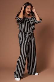 Black And White Striped Jumpsuit With Sleeves Show Off Your Style And Grace In The Grace Black And White Striped Off The Shoulder Jumpsuit This Black And White Strip Striped Jumpsuit Striped Trendy Romper