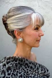 Both our hair texture and color change as we age. Updo Hairstyles For Older Women Silver Grey Hair Hair Styles Grey Hair Over 50