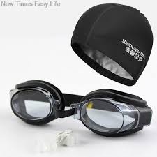new men women outdoor pool sports swimming set protect ears eyes long hair waterproof pu cap hat goggles glasses eyeg goggles glasses outdoor woman goggles
