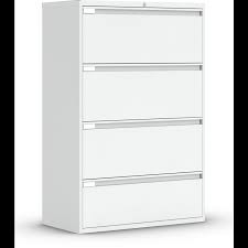 This model's durable welded corners will last for many years of service. 4 Drawer Lateral File Global Fileworks 9300 Plus White Monk Office