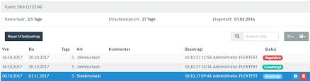 Jedenfalls hat er jetzt schon einen termin an diesem tag, der sich nicht verlegen lässt. Urlaubsantrag