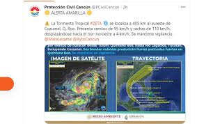 Huracán zeta toca tierra en la península de yucatán el centro nacional de huracanes de eu dijo que zeta llegó a tierra justo al norte de tulum con vientos máximos sostenidos de 130. Cancun Un Nuevo Huracan Provoca Suspension De Actividades Noticias De Turismo Reportur