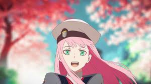 Zero two ditf (note i am not an expert by any means, and this is my first ever custom wallpaper that i've made.) everyone's fav zero two's cute smile. Darling In The Franxx Zero Two With Brown Hat With Background Of Shallow Red Trees And Blue Sky Hd Anime Wallpapers Hd Wallpapers Id 42461