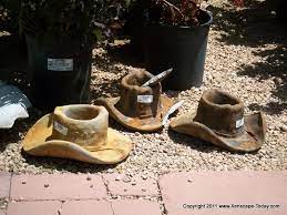 Cowboy Landscaping Ideas Cast Concrete Cowboy Hat Planters Cowboy Hats Planters Cowboy