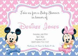 Mickey Mouse Baby Shower Invitation Elegant 43 Printable Baby Shower Invitations Psd Ai Wo Mickey Mouse Baby Shower Minnie Baby Shower Minnie Mouse Baby Shower