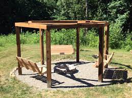 The ceiling inside can be flat but the roof cannot. We Built A Fire Pit Gazebo Swingset Album On Imgur