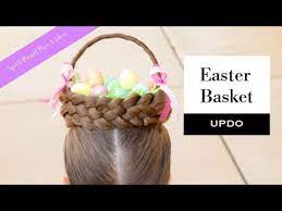 We did this rudolph hairdo for christmas and this silly spider hairdo for halloween and we thought we'd continue the tradition with a fun hairstyle for easter! April Braid Box Video Easter Basket Updo By Erin Balogh Youtube