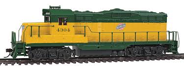 Emd Gp9m Standard Dc Chicago North Western Tm 4304 Yellow Green Ho Train Sets Ho Trains Model Trains