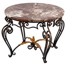 French Art Deco Iron Marble Coffee Table Attributed To Robert Merceris 1940s Marble Coffee Table Wrought Iron Table Art Deco Coffee Table