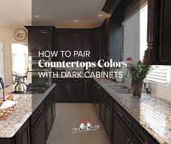 It Has To Be A Match Made In Heaven It Is Your Kitchen After All Find Out Some Good Pairings For Your Countert Countertop Colours Countertops Dark Cabinets