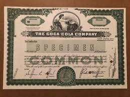Comparison analysis based on sec data. Especimen De La Coca Cola Company Certificado De Acciones 1989 Escaso Popular American Co Ebay