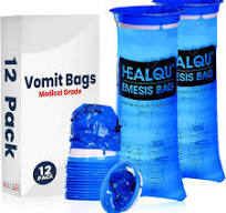 Healqu Hospital Vomit Bags - 12 Pack 1000ml Car Throw Up Bag - for Airsick Travel & Motion Sickness - Leak Resistant Puke Bag - Disposable Barf Bags ...