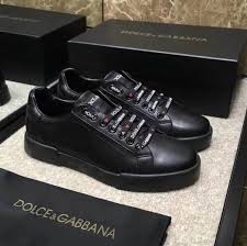 Black And Silver Dolce Gabbana Sneakers Dolce Gabbana Portofino Sneakers In Nappa Calfskin With Patches Dolce And Gabbana Sneakers Dolce Gabbana Sneakers