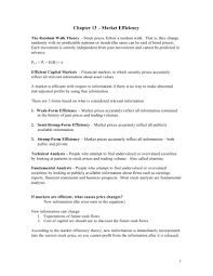 Competition causes information to change; Chapter 13 Market Efficiency Efficient Market Hypothesis Financial Markets