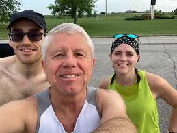 Just 2 old men out for a jog at the beach.Phil & Mike