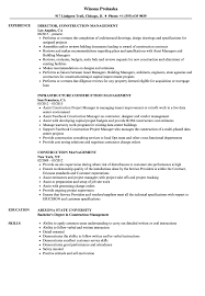 Construction Management Resume Samples Velvet Jobs