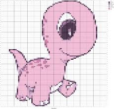 Baby Aegyptosaurus Dinosaur Intarsia Knitting Chart Measures