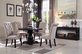 Some finishes can be wiped with a damp (not wet) cloth, followed at once by rubbing with a dry cloth to remove fingerprints and smudges. Mcferran D7700 4848 Black Round Table Linen Fabric Chairs Dining Set 5pcs D7700 4848 Dining Set 5