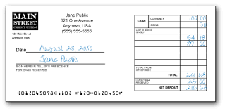 Fill in the monetary portion of the slip. Sample Of Bank Deposit Slip Template Excelide