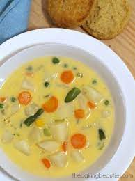 Easy Cheesy Veggie Chowder The Baking Beauties Dairy Free Tomato Soup Soup Recipes Slow Cooker Stevia Recipes
