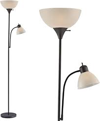 Adjustable Black Floor Lamp With Reading Light By Light Accents Susan Modern Standing Lamp For Living Room Office Lamp 72 Tall 150 Watt With Side Reading Light Corner Lamp Black Amazon Com