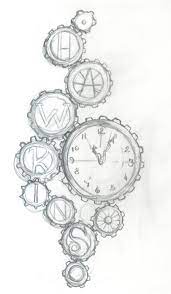Steampunk Art Drawing Clock Drawings Gear Drawing