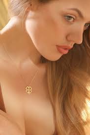 Solid Gold Clover Necklace