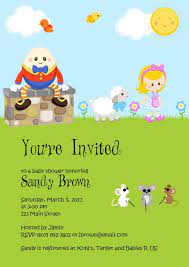 Printed Custom Mother Goose Nursery Rhyme Baby Shower Invitations Boy Nursery Rhyme Baby Shower Invitation Baby Shower Invitations For Boys Nursery Rhyme Party