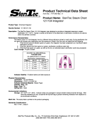 Fillable Online Steritec Steam Chart 121 Product Technical