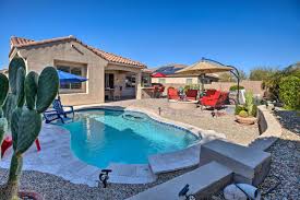 Swimming pool with hot tub combo prices. Goodyear Backyard Oasis Pool Hot Tub Fire Pit Bungalows For Rent In Goodyear Arizona United States