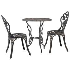Sold and shipped by sunnydaze décor. Vidaxl 3 Piece Bistro Set Weather Resistant And Durable Outdoor Garden Balcony Patio Dining Table Chair Furniture Cast Aluminium Buy Online In Antigua And Barbuda At Antigua Desertcart Com Productid 187977391