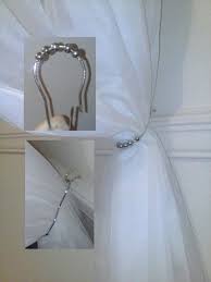 Curtain Tie Back Put Small Hook In Wall And Add A Shower Curtain Hook And Ta Da Shower Curtain Hooks Curtain Ties Curtains