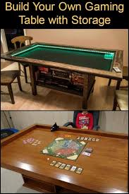 Build Your Own Gaming Table With Plenty Of Storage Table Games Gaming Table Diy Board Game Storage