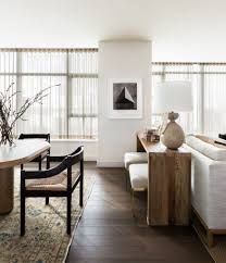 Note Console Table Behind Sofa With Extra Seating Tucked Underneath House Interior Living Room Inspiration Apartment Decor