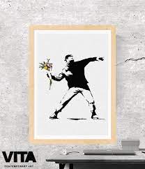 Looking for a good deal on art poster banksy? Banksy Banksy Druck Banksy Poster Banksy Wut Banksy Blume Etsy