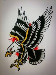 The sharp edges look great. 40 Old School Eagle Tattoos