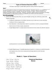 Types of chemical reactions pogil do atoms rearrange in , a chemical reaction can include atoms, ions, compounds, or molecules of a. Copy Of Copy Of U4 Lesson 1 Pogil Types Of Chemical Reactions Docx Name Date Period Types Of Chemical Reactions Pogil Do Atoms Rearrange In Course Hero
