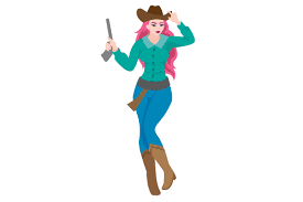 Download Tough Cowgirl With Gun Svg Cut File By Creative Fabrica Crafts Creative Fabrica PSD Mockup Templates