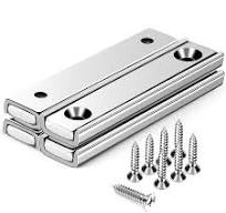 Strong Neodymium Rectangular Pot Magnets with Counter Bore ...