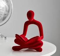 Amazon.com: FJSPERM Red Reading Statue Decor, Modern ...