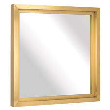 29 w x 29 h x 1 d (in) weight: Glam 36 Square Gold Modern Mirror By Nuevo Eurway
