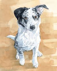 25% of proceeds go to a local animal shelter. 8x10 Custom Dog Portrait Watercolor David Scheirer Watercolors