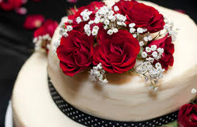 Make a large round or square cake with roses and flowers Red Rose Wedding Cakes Lovetoknow