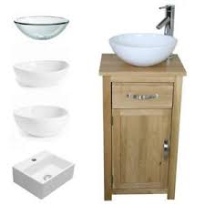 Choose from our many available finishes like unique wood tones or classic white, to mesh with other bathroom decor and fixtures. Solid Oak Bathroom Cabinet Compact Vanity Sink Small Bathroom Vanity Units Ebay