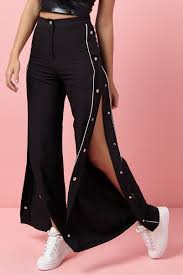 Calça Moletom Com Listra Do Lado Calca Pantalona Botoes Laterais Preta W Vivo Ziovara Agasalhos Femininos Roupas Tumblr Roupas