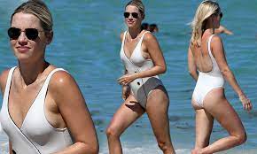 Claire Holt sizzles in a one-piece swimsuit at the beach in Miami | Daily  Mail Online