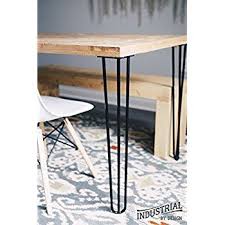 40 Hairpin Legs Raw Steel Three Rod Industrial Strength Mid Century Modern Set Of 4 Table Legs Amazon Modern Table Legs Table Legs Furniture Legs