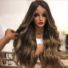 Highlight Blonde Peruvian Lace Front Human Hair Wigs With Baby Etsy In 2021 Blonde Balayage Highlights Blonde Balayage Human Hair Wigs