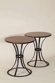 pierre chareau 1883 1950 paire de gueridons beauvallon a plateau rond en acajou sur pietement en fer forge a qu outdoor decor outdoor table outdoor furniture